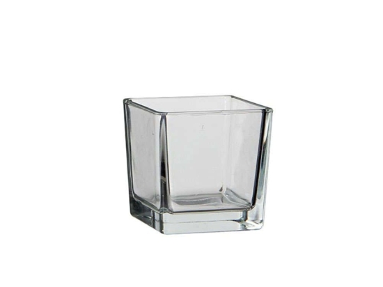 Κηροπήγιο Γυάλινο Lotty 02.1013003 10x10x10cm Clear Γυαλί