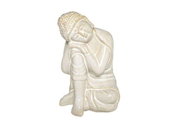 Διακοσμητικός Βούδας 07.182321A 21cm White Κεραμικό