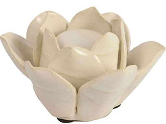 Κηροπήγιο Κάκτος Malusha 10,5x5,5cm White Κεραμικό