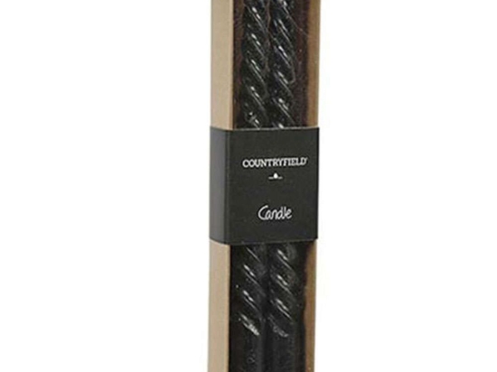 Κερί Ελικοειδές 013.782730 (Σετ 2Τμχ) Φ2x20cm Black Παραφίνη