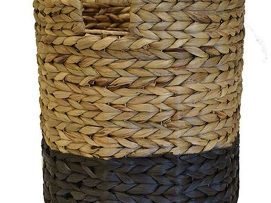 Καλάθι 00.06.66065 Φ35x34cm Natural-Black Υδροϋάκινθος