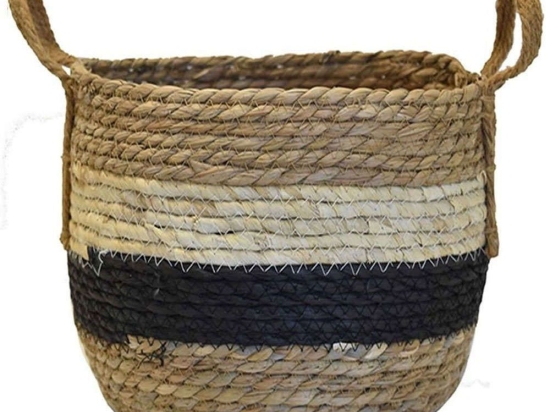 Καλάθι Rush Ριγέ 00.06.67305 30x23cm Multi Ψάθα