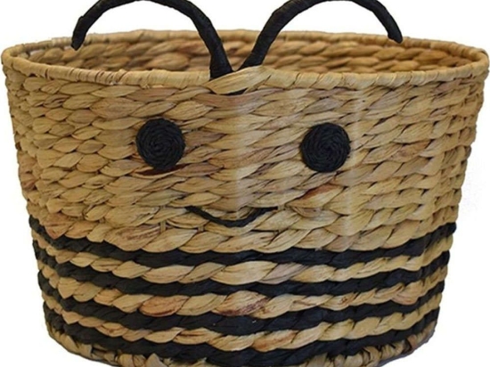 Καλάθι Αποθήκευσης Παιδικό 00.06.67220 37x20cm Black-Brown Ψάθα