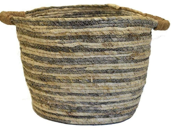 Καλάθι 00.06.67365 35x30cm Ivory-Grey Ψάθα