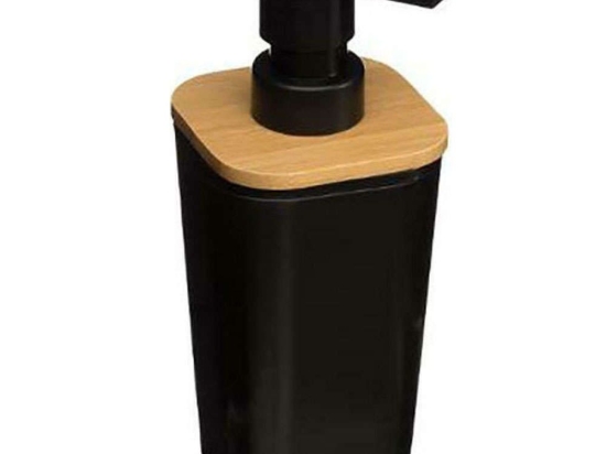Δοχείο Κρεμοσάπουνου Bamboo 07.140749N Black-Natural Πλαστικό,Bamboo