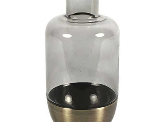 Βάζο Γυάλινο Naomi 013.783849 13x25cm Clear-Gold Γυαλί