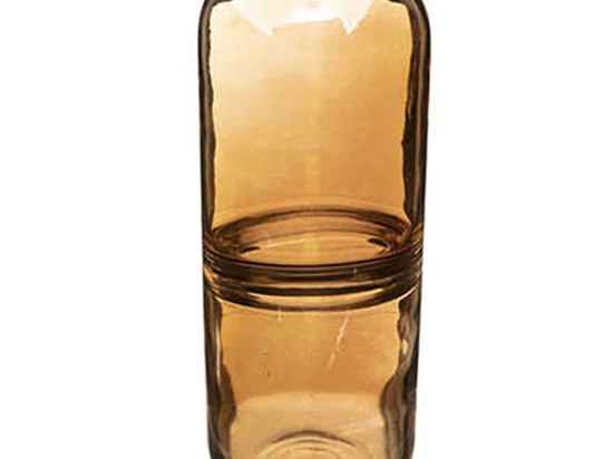 Βάζο Γυάλινο 07.181404A Φ10x25cm Light Brown Γυαλί
