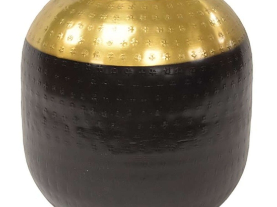 Βάζο Μεταλλικό 00.07.74021 20x20cm Black-Gold Μέταλλο