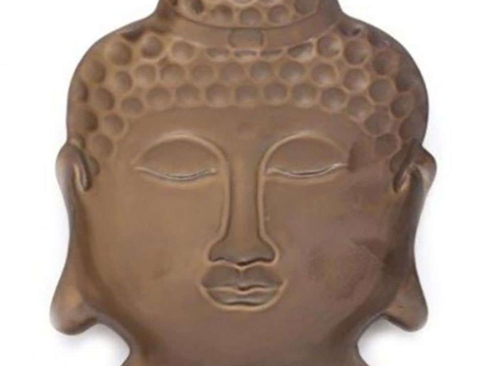 Διακοσμητικός Δίσκος Βούδας 014.BU0133 23x18,5cm Brown Κεραμικό