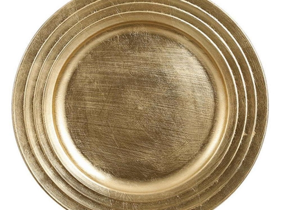 Διακοσμητική Πιατέλα 02.1120392 Φ33cm Gold Πλαστικό