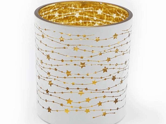 Κηροπήγιο Με Αστέρι 014.XMG0786 9x10cm White-Gold