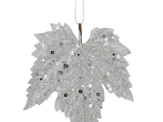Στολίδι Πλατανόφυλλο (Σετ 6Τμχ) 02.1069078 14cm Silver