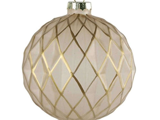 Χριστουγεννιάτικη Μπάλα 013.784636 Φ10cm Ecru-Gold