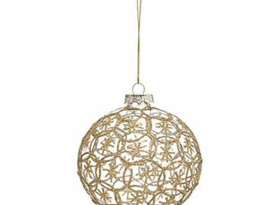 Χριστουγεννιάτικη Μπάλα 07.184524 10cm Clear-Gold