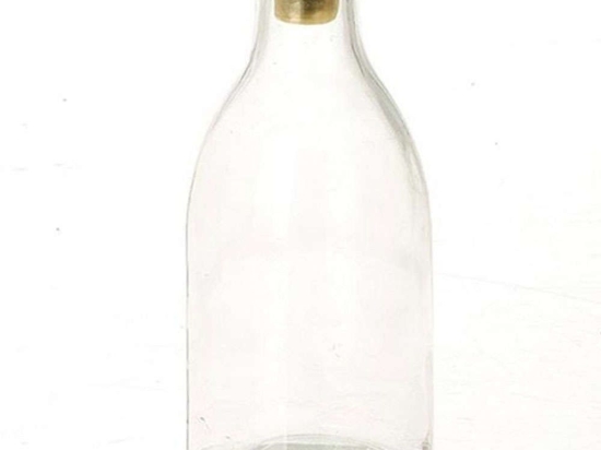 Κηροπήγιο - Βάζο 012.862296016 9x22cm Clear-Gold Γυαλί