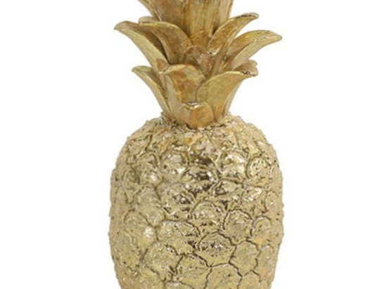 Διακοσμητικός Ανανάς 013.786870 13x25cm Gold Κεραμικό