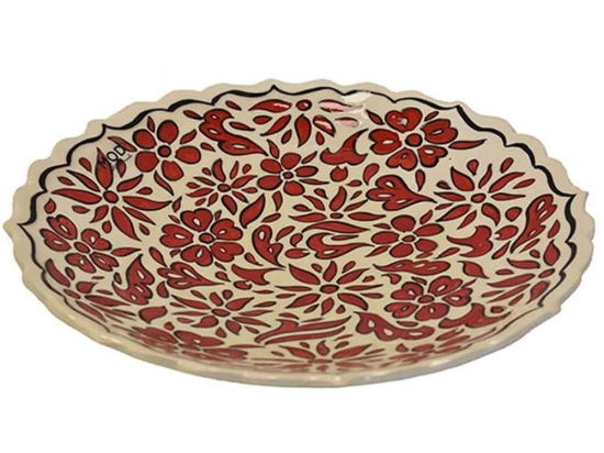 Διακοσμητική Πιατέλα Kapisik 026.0053 Φ30cm Red Κεραμικό
