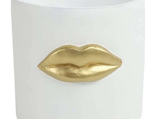 Κασπώ Lips 013.787312 16x13cm White-Gold Κεραμικό