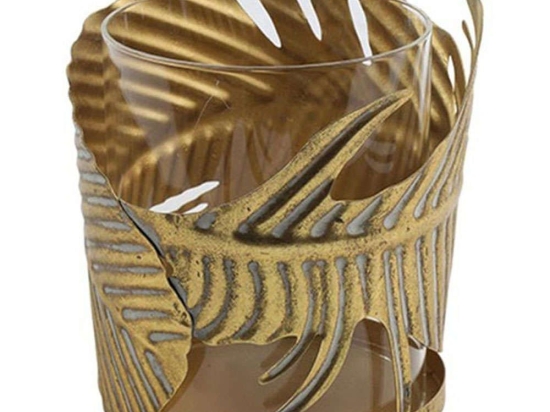 Κηροπήγιο Φύλλο 013.785207 15x16cm Gold Μέταλλο