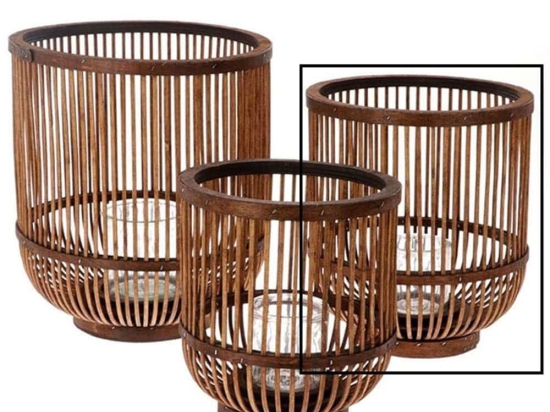 Φανάρι 012.862233133 25x28cm Brown Ξύλο