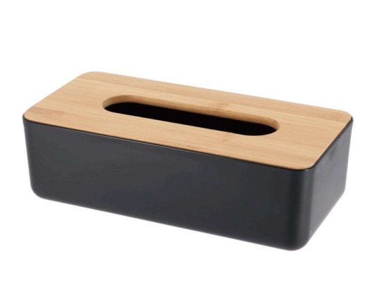 Θήκη Για Χαρτομάντηλα 06.6724237 Black-Natural Πλαστικό,Bamboo