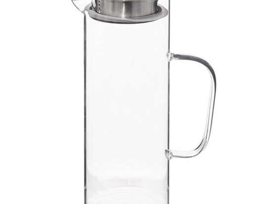 Κανάτα Γυάλινη Με Καπάκι 07.154996 1,1Lt Clear-Inox Ατσάλι,Γυαλί