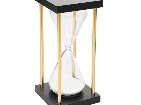 Κλεψύδρα Σε Ξύλινη Βάση 07.187902 18cm Black-Gold Ξύλο