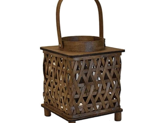 Φανάρι Ξύλινο 00.06.61050 18x18x26cm Brown Ξύλο
