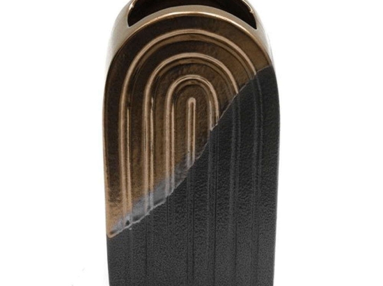 Βάζο Κεραμικό Arch 014.AB0153 15x24cm Black-Gold Κεραμικό
