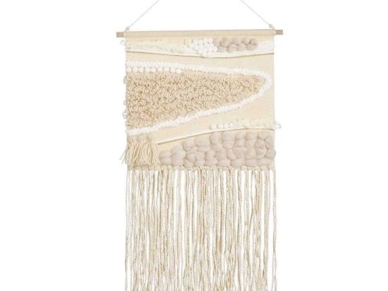 Διακοσμητικό Τοίχου Μακραμέ 02.1134849 35x75cm Beige Ύφασμα