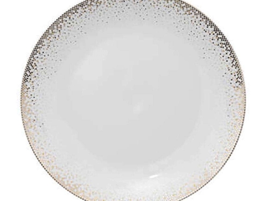 Πιάτο Ρηχό Dots 07.154961 Φ27cm White-Gold Πορσελάνη