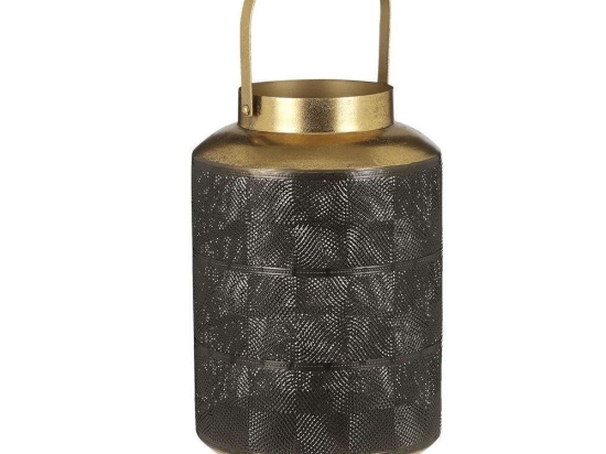 Φανάρι Μεταλλικό Santi 02.1102989 20x35cm Smoke-Gold Μέταλλο