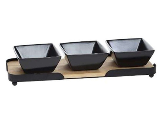 Ορντεβιέρα 3 Θέσεων 07.160740 30,5x10,5cm Natural-Black Bamboo