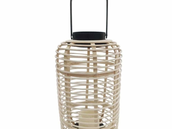 Φανάρι Με Κερί Led 00.06.61159 21x36cm Natural Rattan