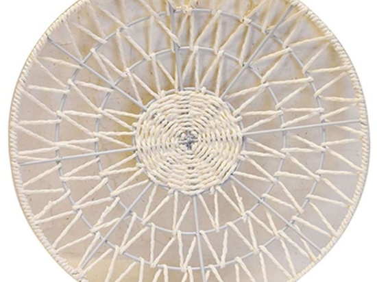 Διακοσμητικό Τοίχου 00.06.67598 Φ35x5cm White Ψάθα