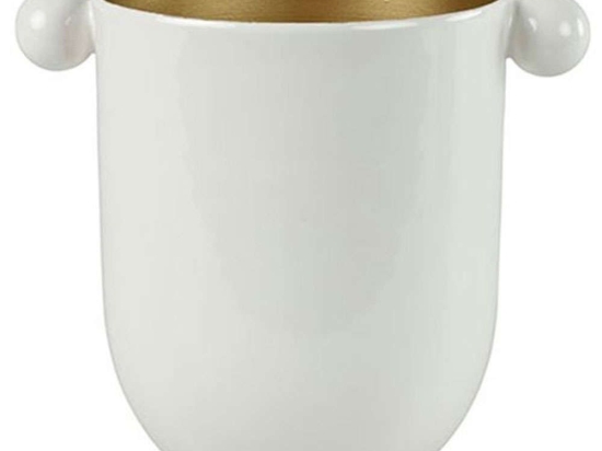 Βάζο Dido 013.796446 13x18x16cm White-Gold Μέταλλο