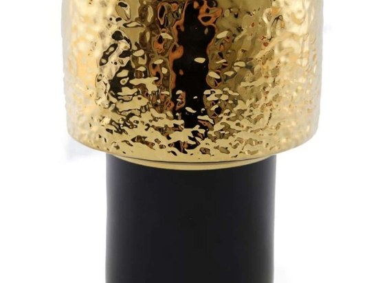 Βάζο Boho 014.TJBH105 15,5x20cm Black-Gold Κεραμικό