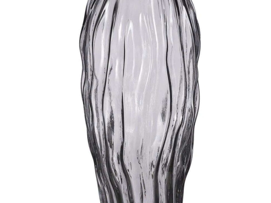 Βάζο Feline 02.1122492 16x32cm Grey Γυαλί