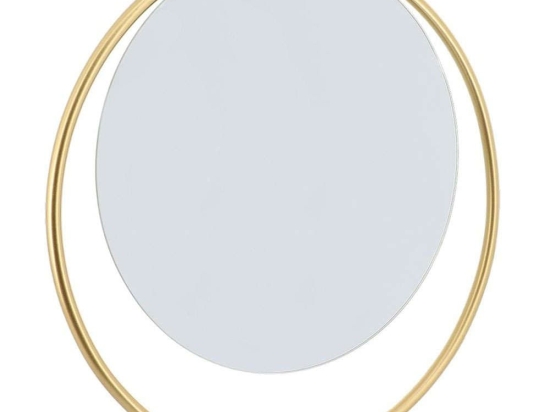 Καθρέπτης Τοίχου 06.8555198 Φ38cm Gold Μέταλλο,Γυαλί