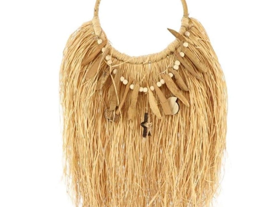 Διακοσμητικό Τοίχου Με Κρίκο 012.862101112 30x30cm Με Raffia Natural Raffia