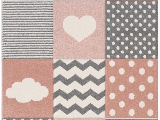 Χαλί Παιδικό Bonita 1207 Pink-Grey New Plan 133X190cm