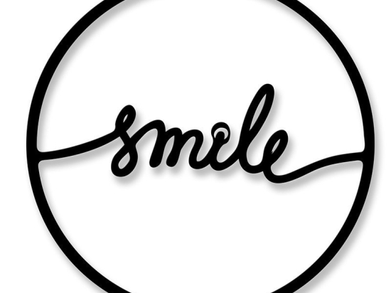 Μεταλλικό διακοσμητικό τοίχου Smile pakoworld 45x0,3x45εκ