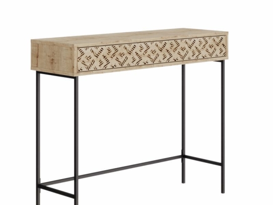 Κονσόλα Elettra pakoworld φυσικό-μαύρο 110x35.5x90εκ