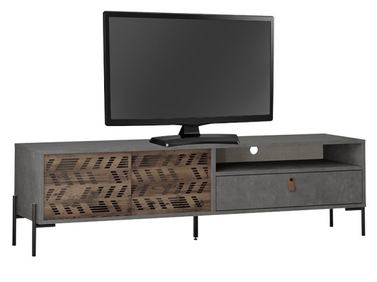 Έπιπλο τηλεόρασης Melati pakoworld ανθρακί antique-καφέ 170x45x48.5εκ