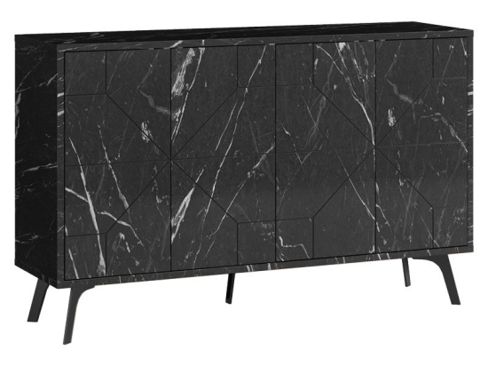 Μπουφές Ursula pakoworld μαύρο μαρμάρου 123x35x77.5εκ