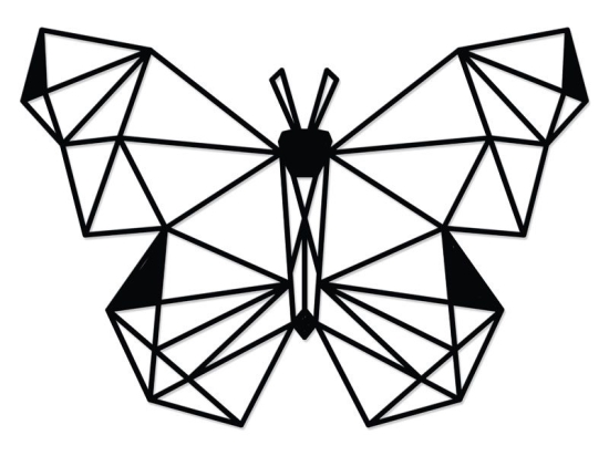 Μεταλλικό διακοσμητικό τοίχου Butterfly pakoworld μαύρο 50x0.3x35εκ