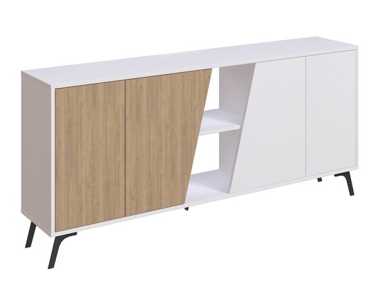 Μπουφές Hana pakoworld λευκό-φυσικό 180x35.5x82εκ