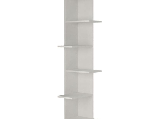 Βιβλιoθήκη γωνιακή Saso pakoworld μελαμίνης λευκό 37x37x141εκ