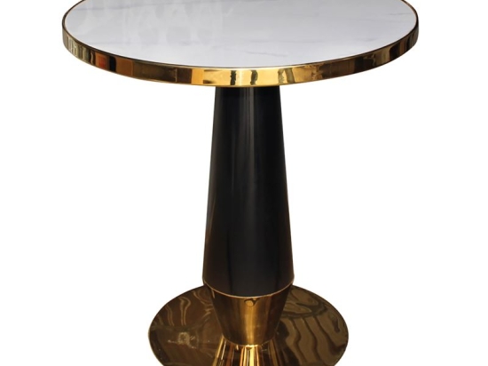 OLIVE ΤΡΑΠΕΖΙ ΒΑΦΗ ΜΑΥΡΟ-GOLD, ΕΠΙΦΑΝΕΙΑ SINTERED STONE WHITE MARBLE