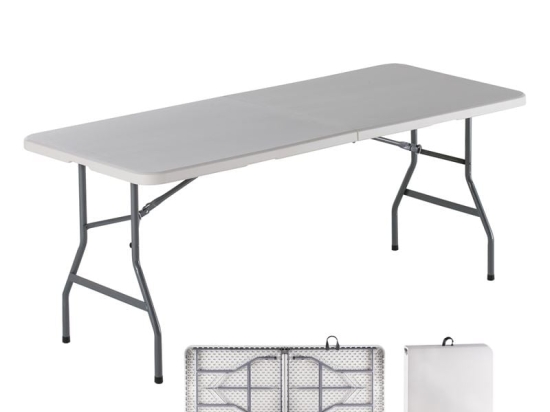 BLOW-W ΤΡΑΠΕΖΙ  ΣΥΝΕΔΡΙΟΥ - CATERING ΠΤΥΣΣΟΜΕΝΟ (ΒΑΛΙΤΣΑ), HDPE ΑΣΠΡΟ, ΜΕΤΑΛΛΟ ΒΑΦΗ ΓΚΡΙ
